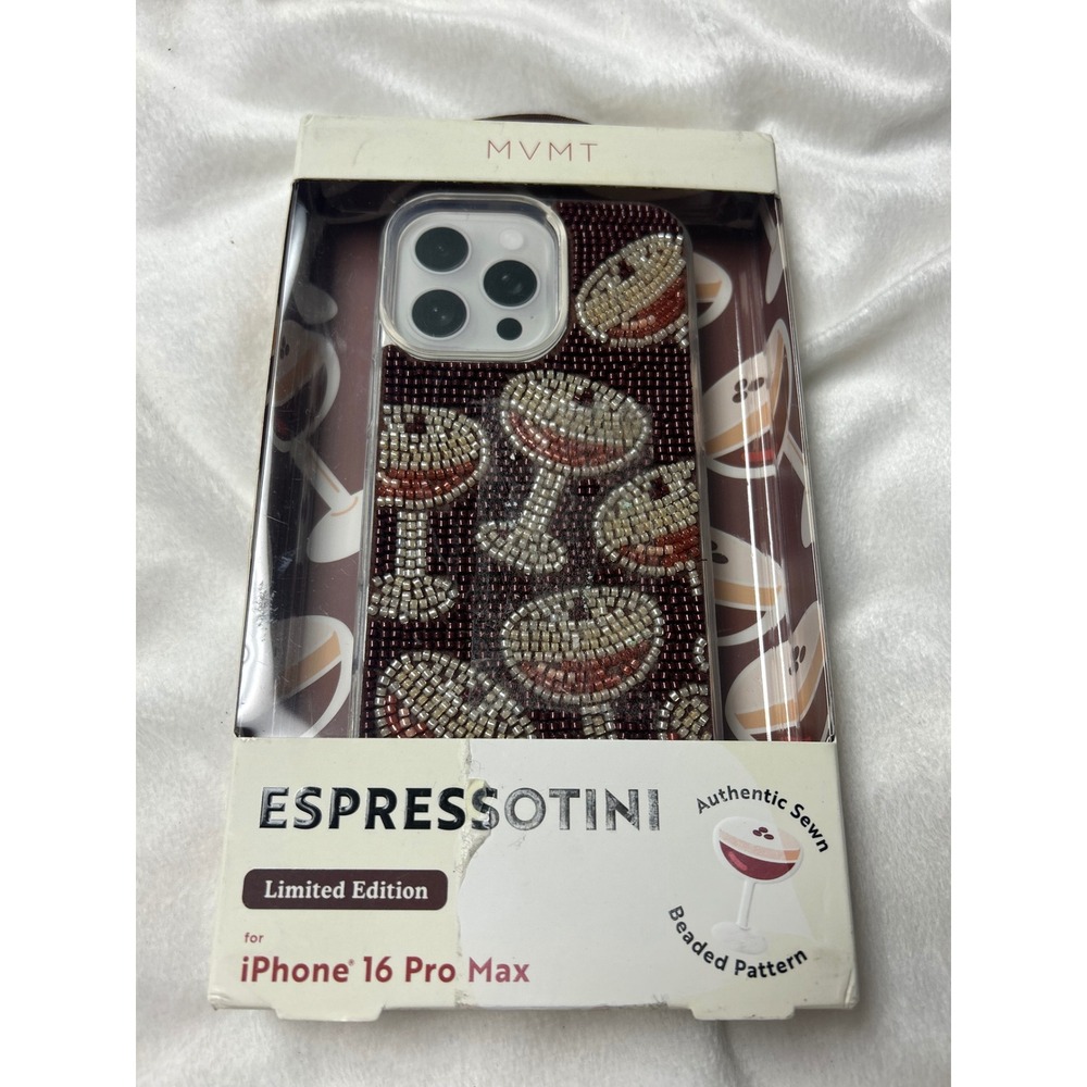MVMT iPhone 16 Pro Max Case Espressotini Limited Edition Beaded Pattern NEW